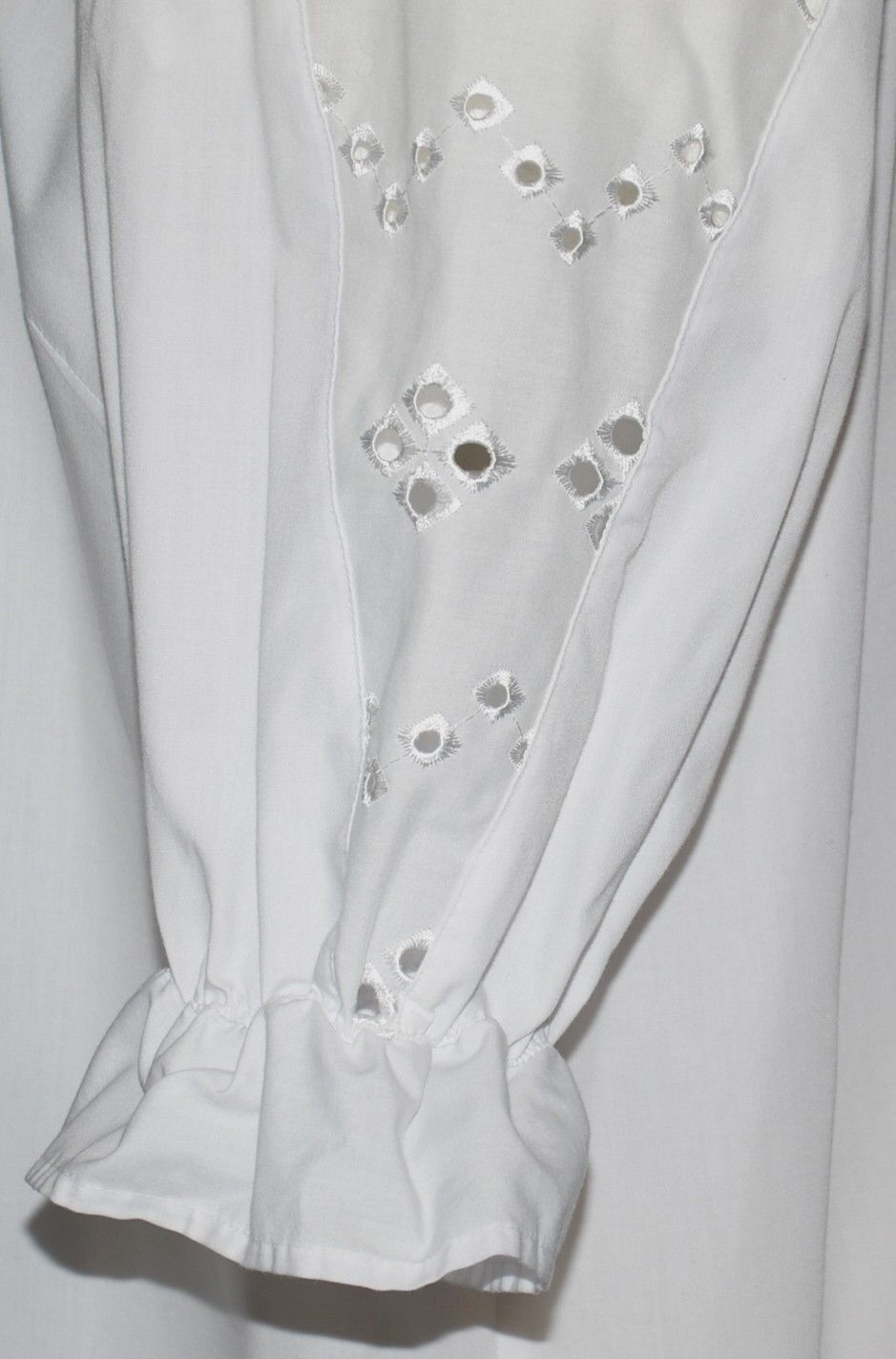 L 16 B44″ VICTORIAN WHITE LACE Blouse Shirt Top German Dirndl Dress Suit Western