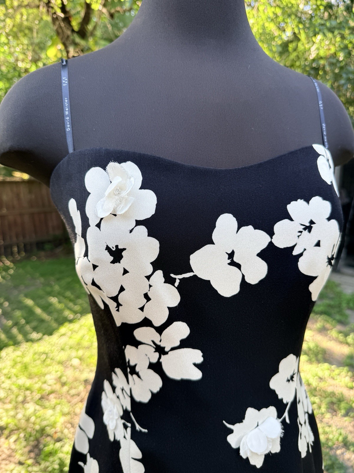 Vintage 90s 2000s David Meister Silk Floral Strapless Mini Dress