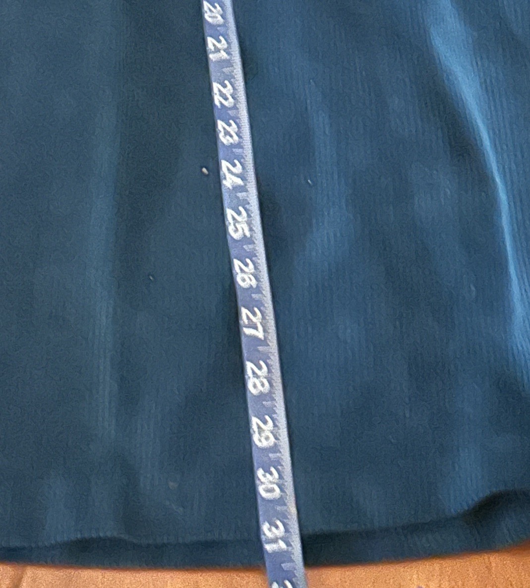 Vintage 1970s 2 Piece Corduroy Skirt And Top Set Turquoise Woven Cotton 26”w