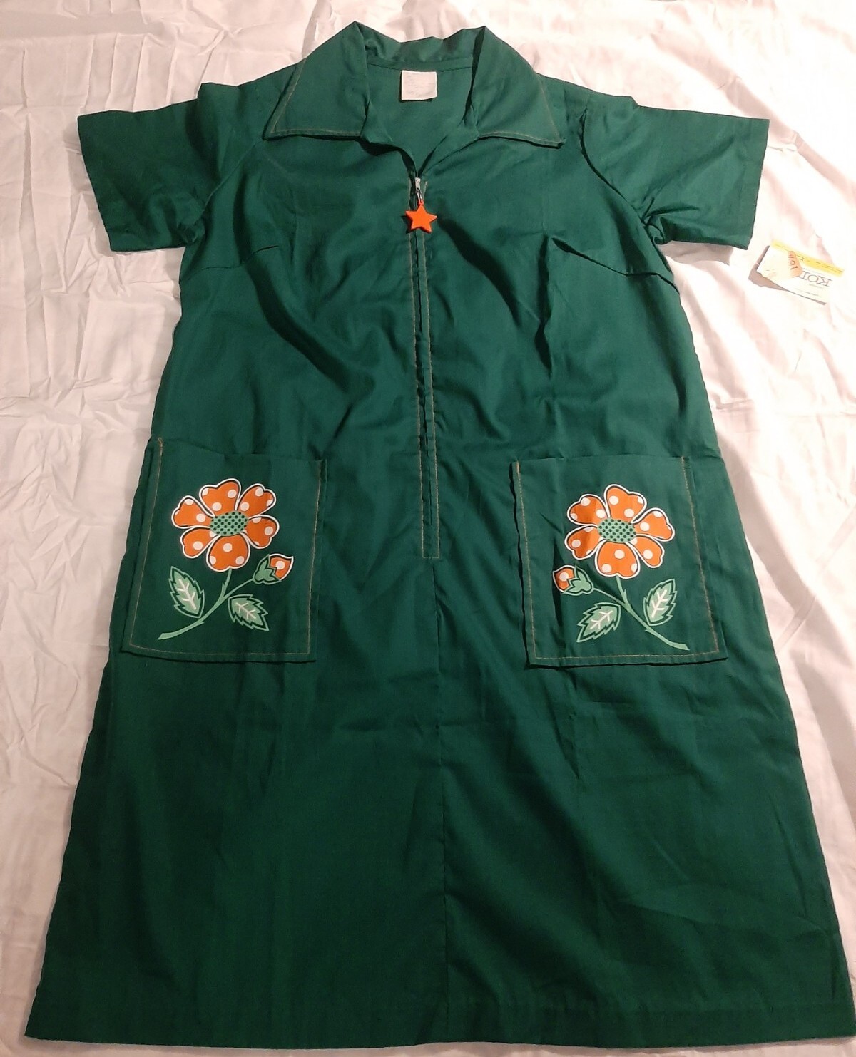 Vintage Retro NWT Sue Sherry Kodel Flower Dress 1960 / 70s Green