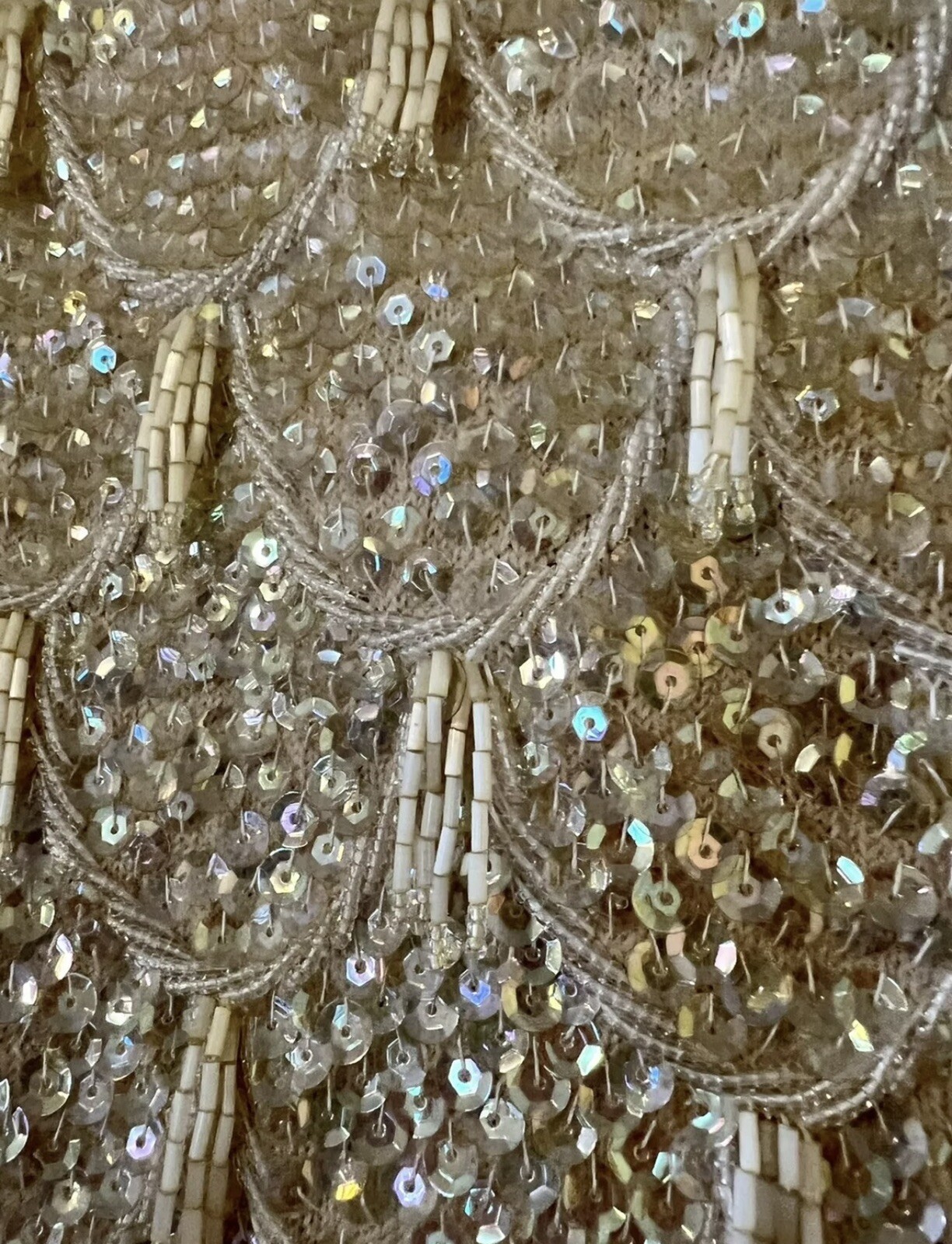 Kenzar Hong Kong Sleeveless Top Flapper Sequins Vintage Beaded Tassels Party 36