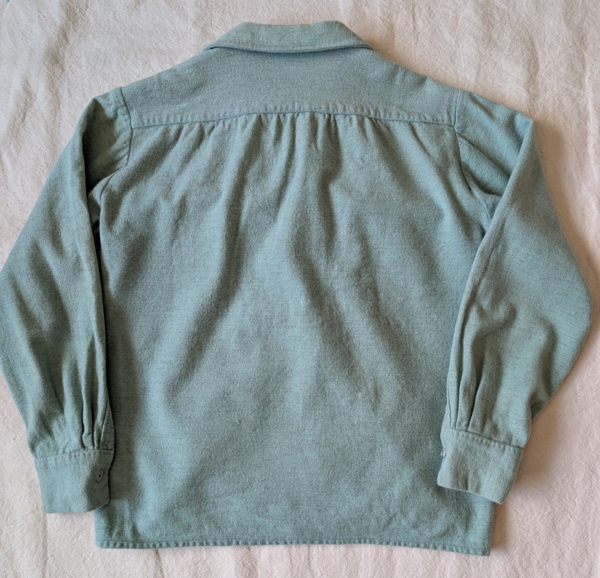 Vintage 50s 60s Handmade Wool Knit Seafoam Green Loop Collar Women’s MD