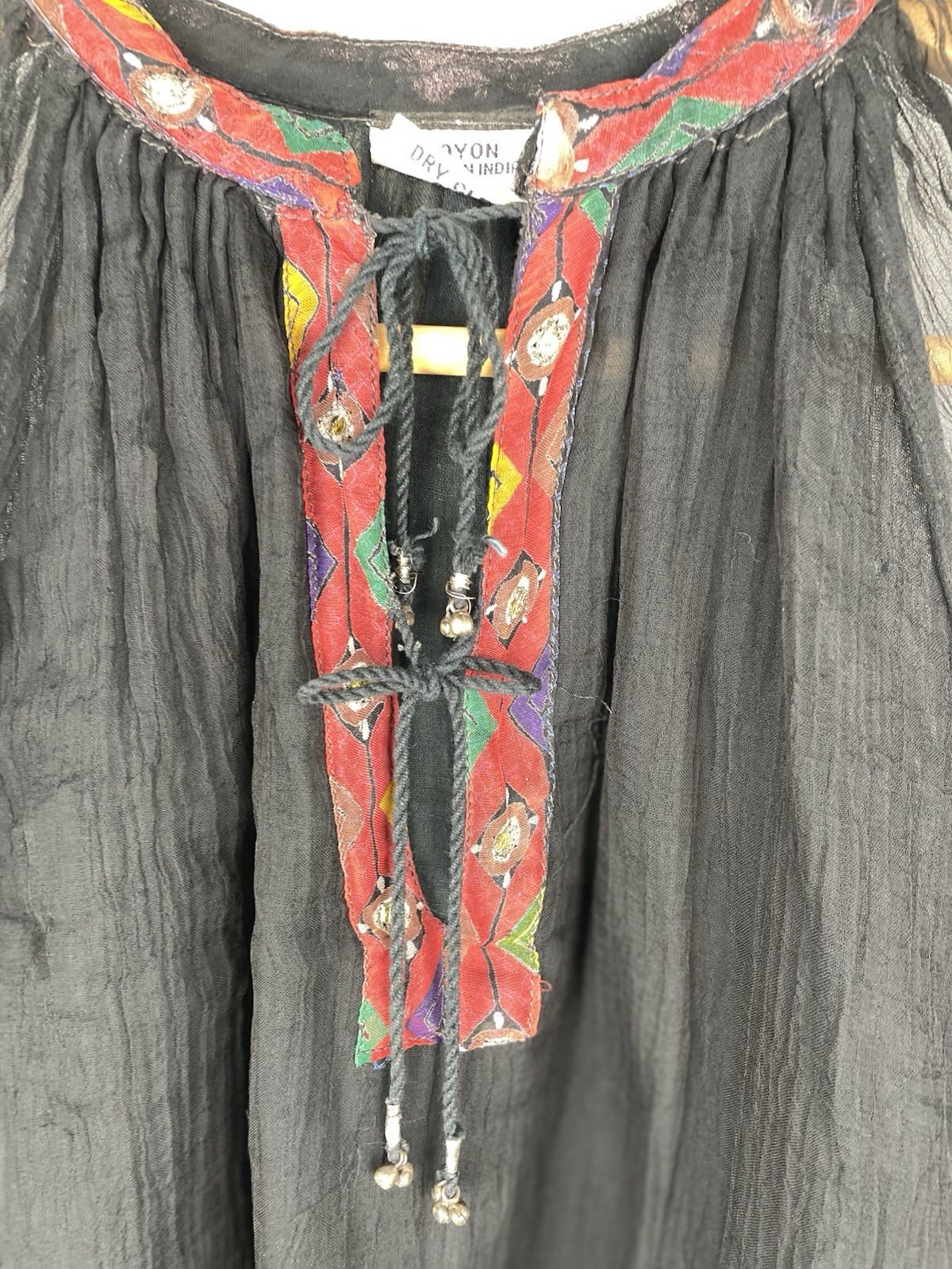 VTG 70s 80s Skirt Set Gauze Hippy Boho Festival SZ M Rayon (DAMAGED AS IS