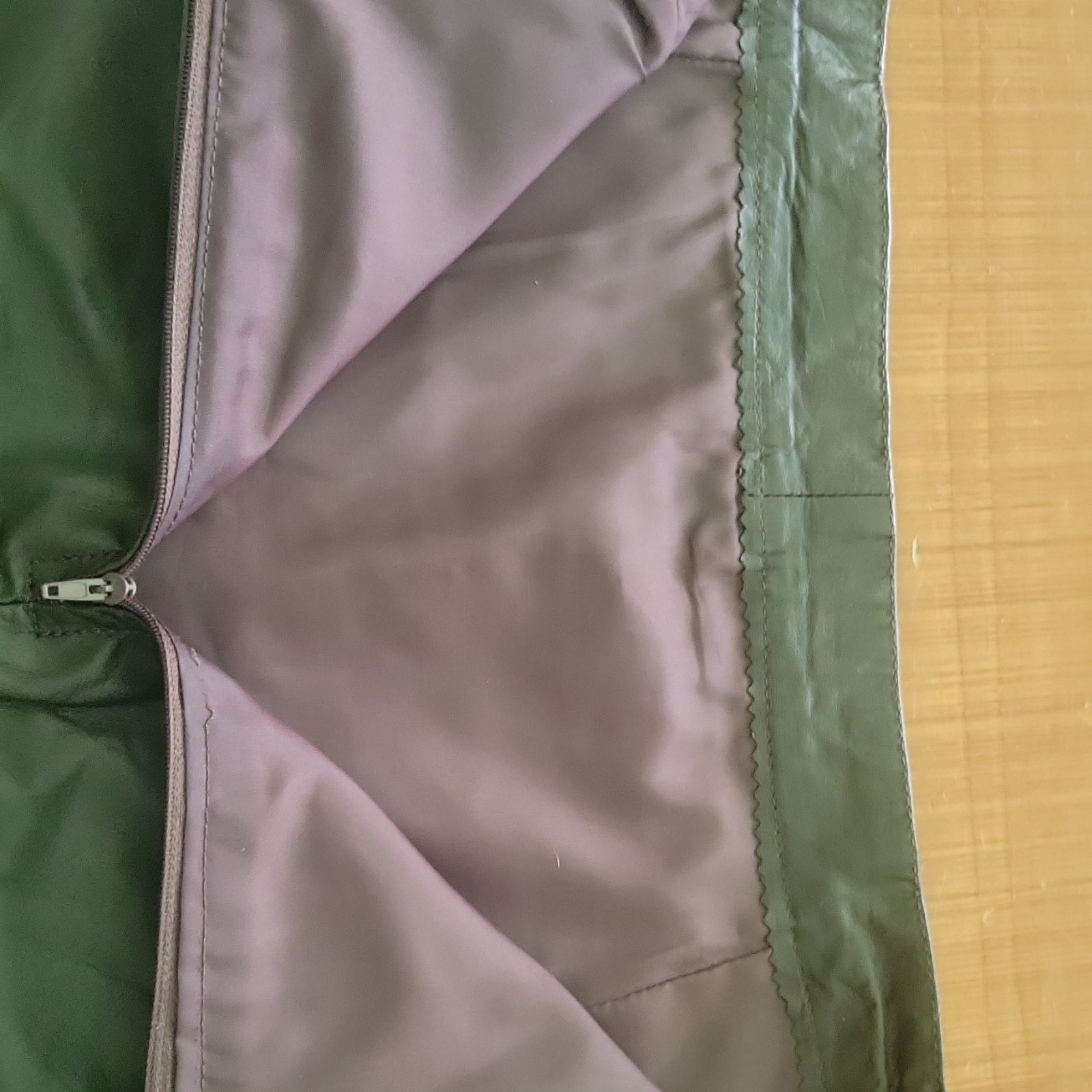 VTG Bracco Fiori Argentina retro Metallic Choc Brn Leather Skirt 15/16