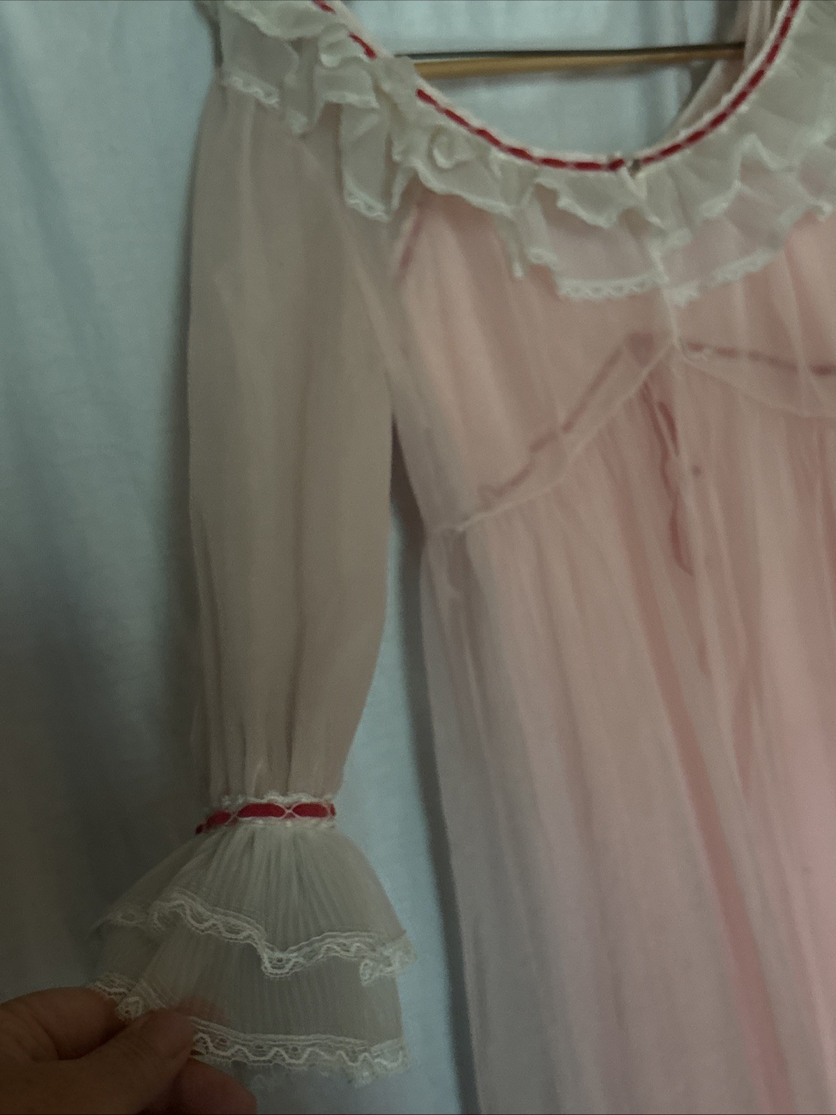 2pc Vtg LISETTE Nightgown PEIGNOIR Robe BABYDOLL Sheer Gown Al Sterling Pink 60