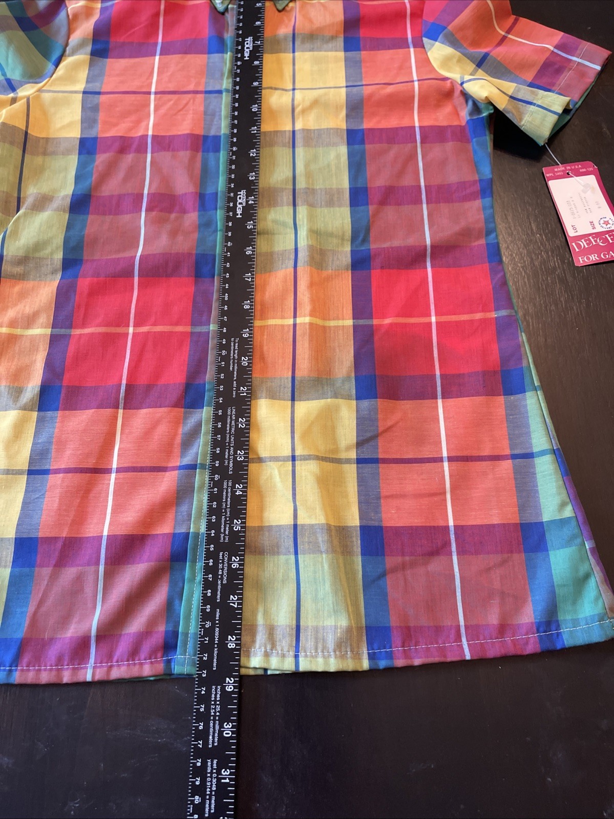 Vintage NOS Juniors Dee Cee Color Block Button Down Shirt 9/10 Flair Hem