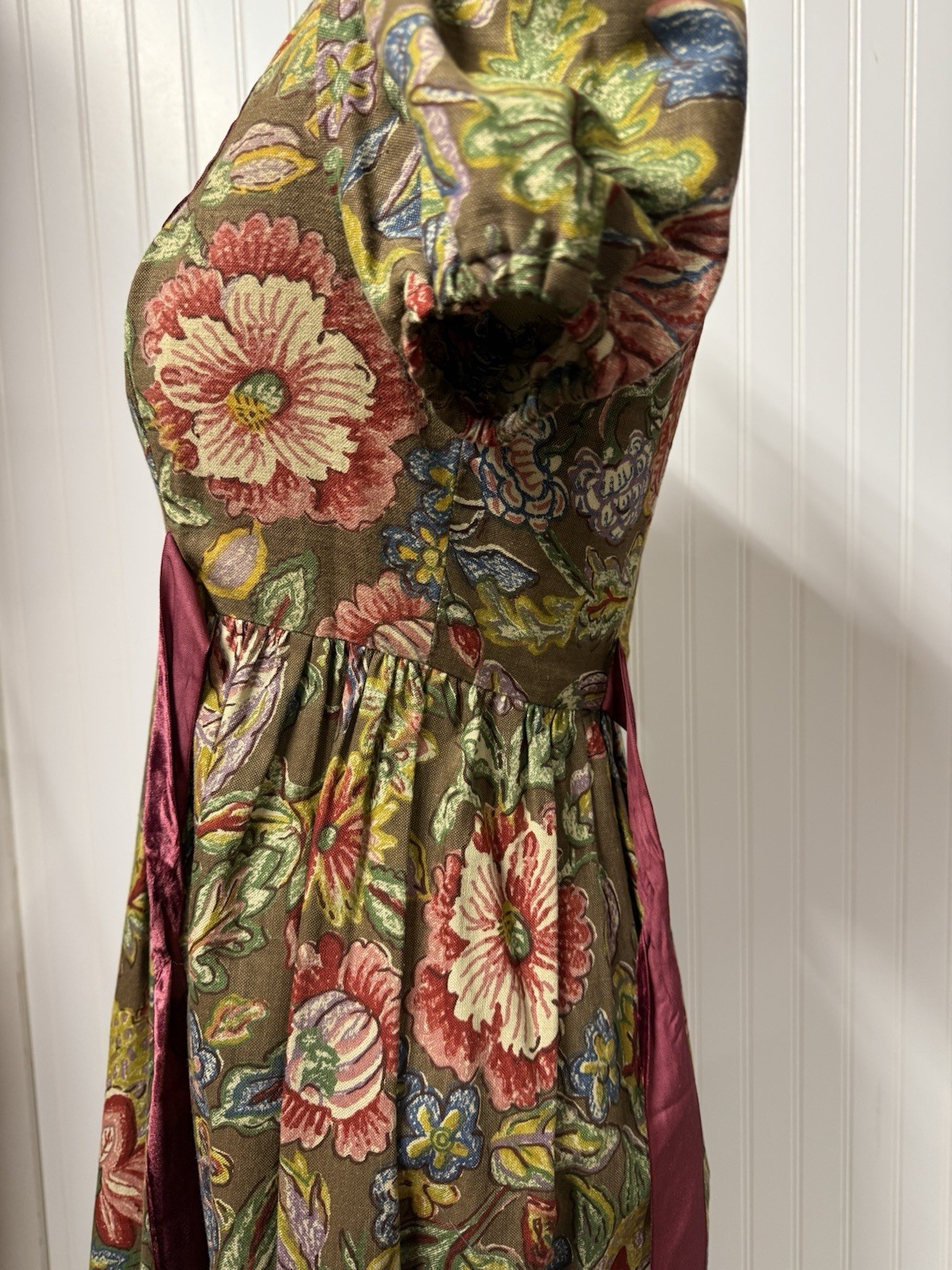 1970s Vintage Young Edwardian by Arpeja Boho Floral Maxi Dress: S