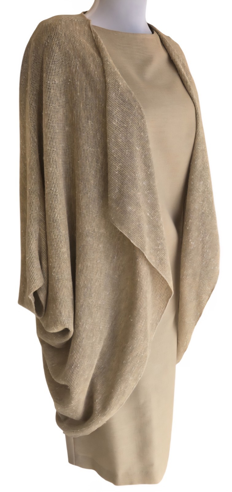 1980s ELLEN HART ORIGINALS Linen Dress With Matching Kimono Style Cardigan L/XL