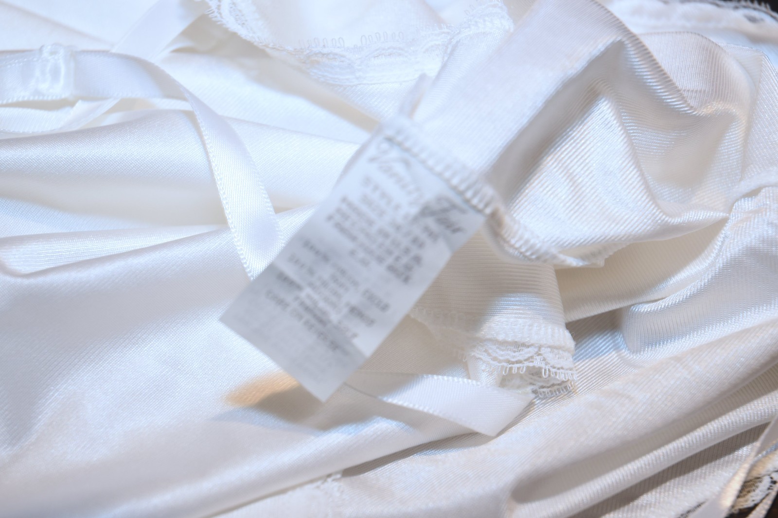 Vintage Vanity Fair White Nylon Camisole Top Size 36 USA Made Princess Seaming