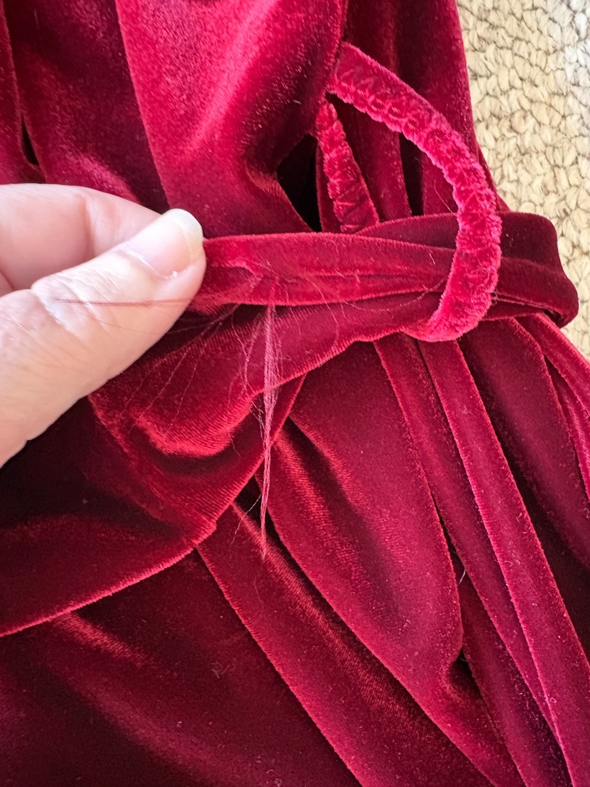 Vintage Diamond Tea Burgundy Velvet Velour Robe S Canadian Union Luxury Gown