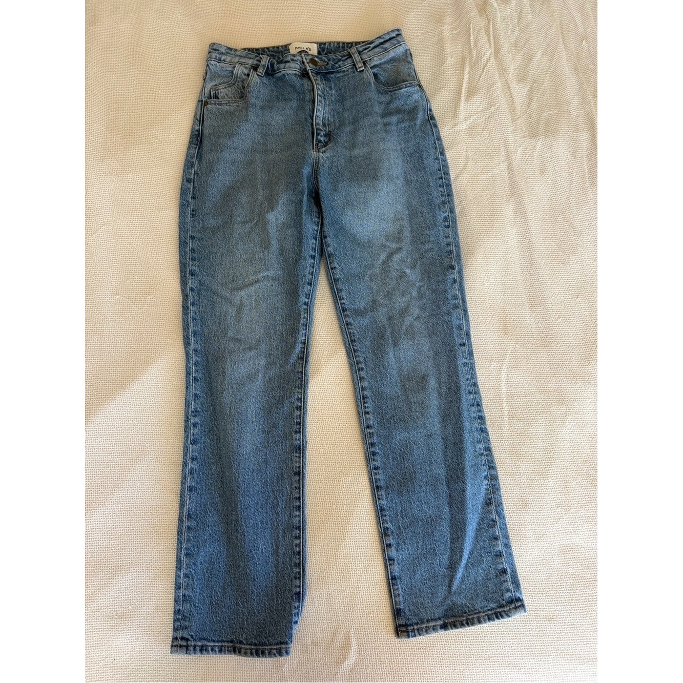 ROLLA’S High Rise Light Wash Straight Leg Jeans – Blue