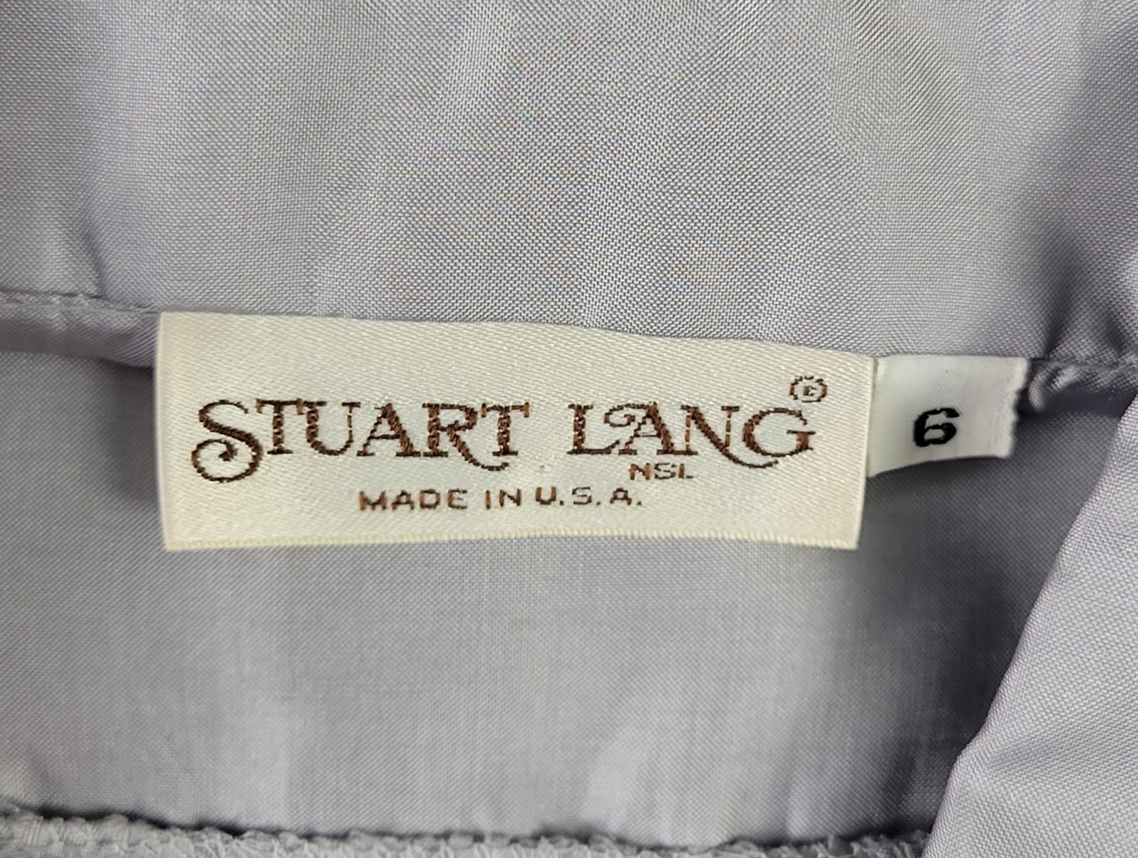 Vintage Stuart Lang Grey/Silver Long Sleeved Blouse Size 6
