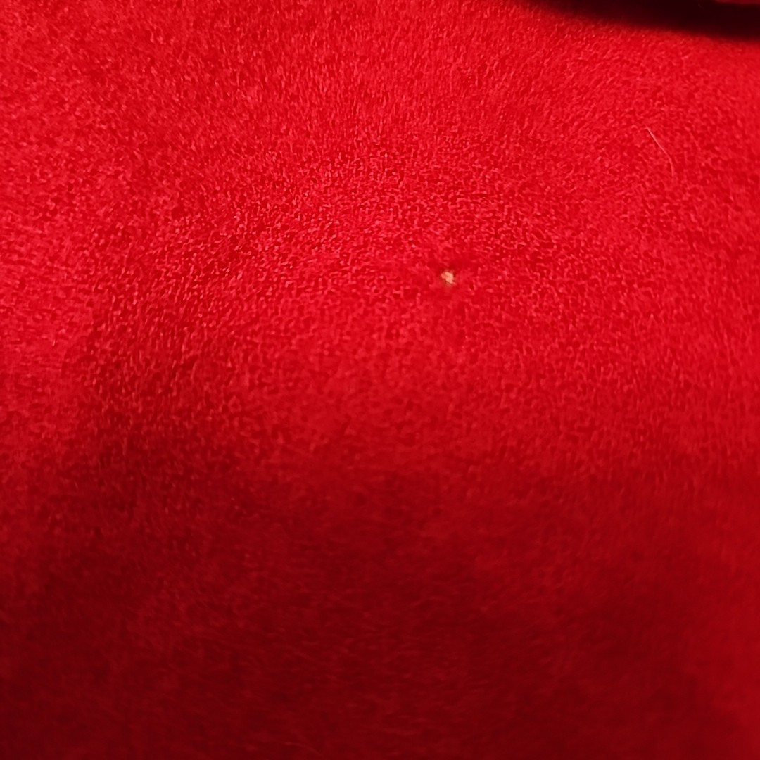 Vintage Morgan Taylor Red Wool W/ Black Velour Collar Pea Coat 12P Big Button