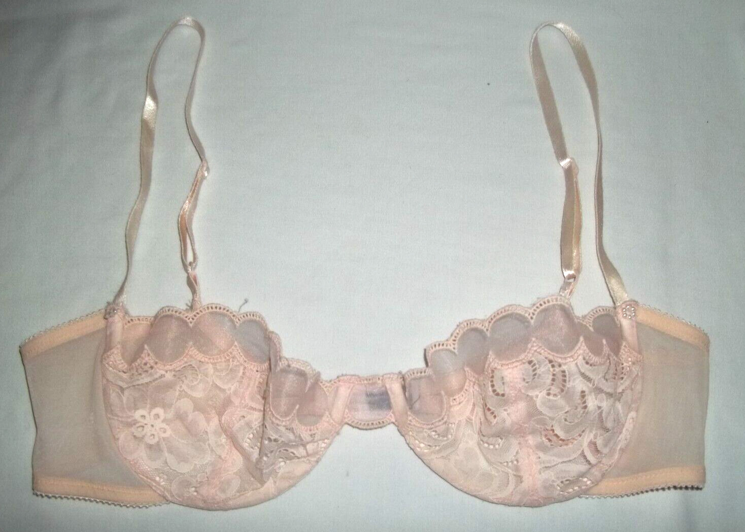 Vintage Rare Christian Dior Intimates 4758 Pink Lace Bra sz 36C Made in USA