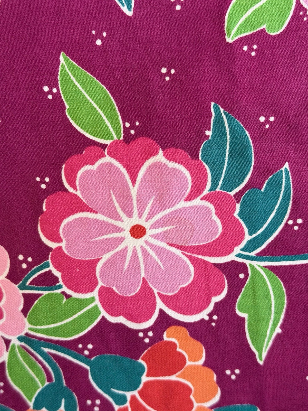 Vintage 1970s Hawaiian Muumuu Dress Flower Power Soft Cotton 70s Boho Hippie