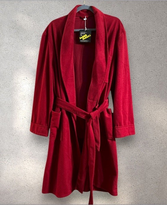 Vintage Collins And Aikman Cloud Fleece Robe With Belt Pockets Red Large NWT