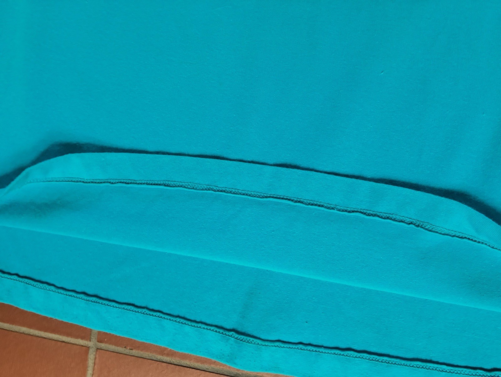 Vintage 80s 90s Turquoise Spandex Two-Piece Set Cap Sleeve Crop Top Pencil Skirt