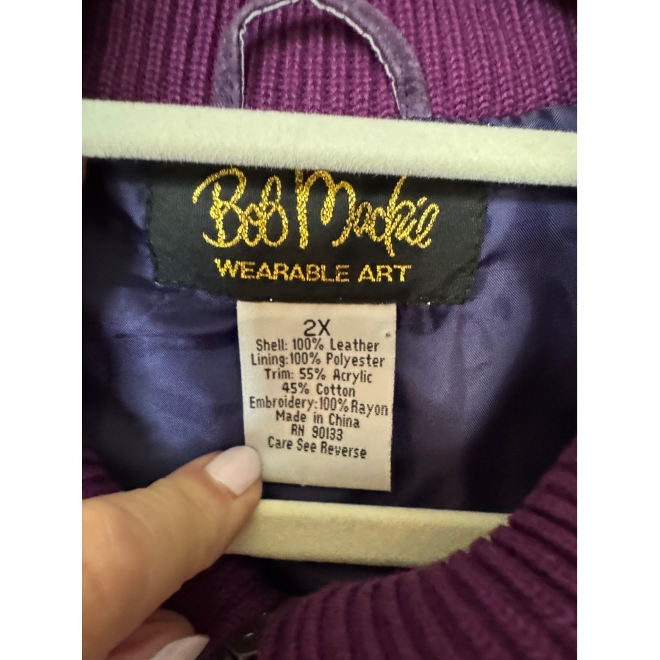 Bob Mackie wearable art suede artsy, vintage zipper front jacket 2X