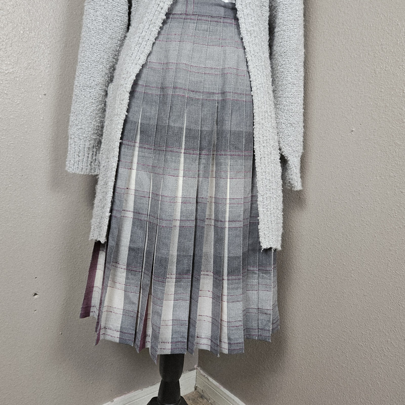 Academia Librarian Chic Pendleton Pleated Wool Maxi Skirt 10 Plaid Vtg 90s USA