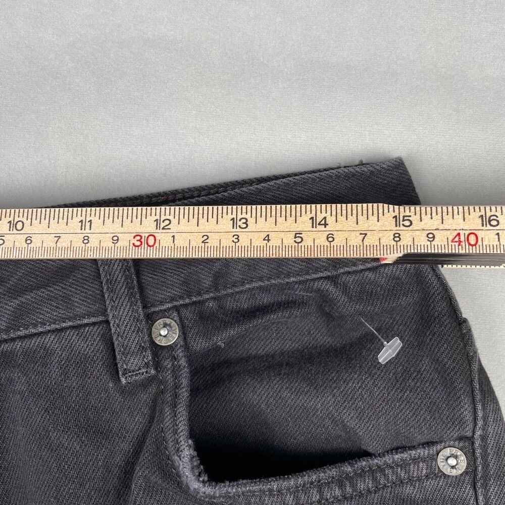 We The Free Maggie Jeans Sz 26 Distressed Black Mid Rise Straight Leg Grunge 90s