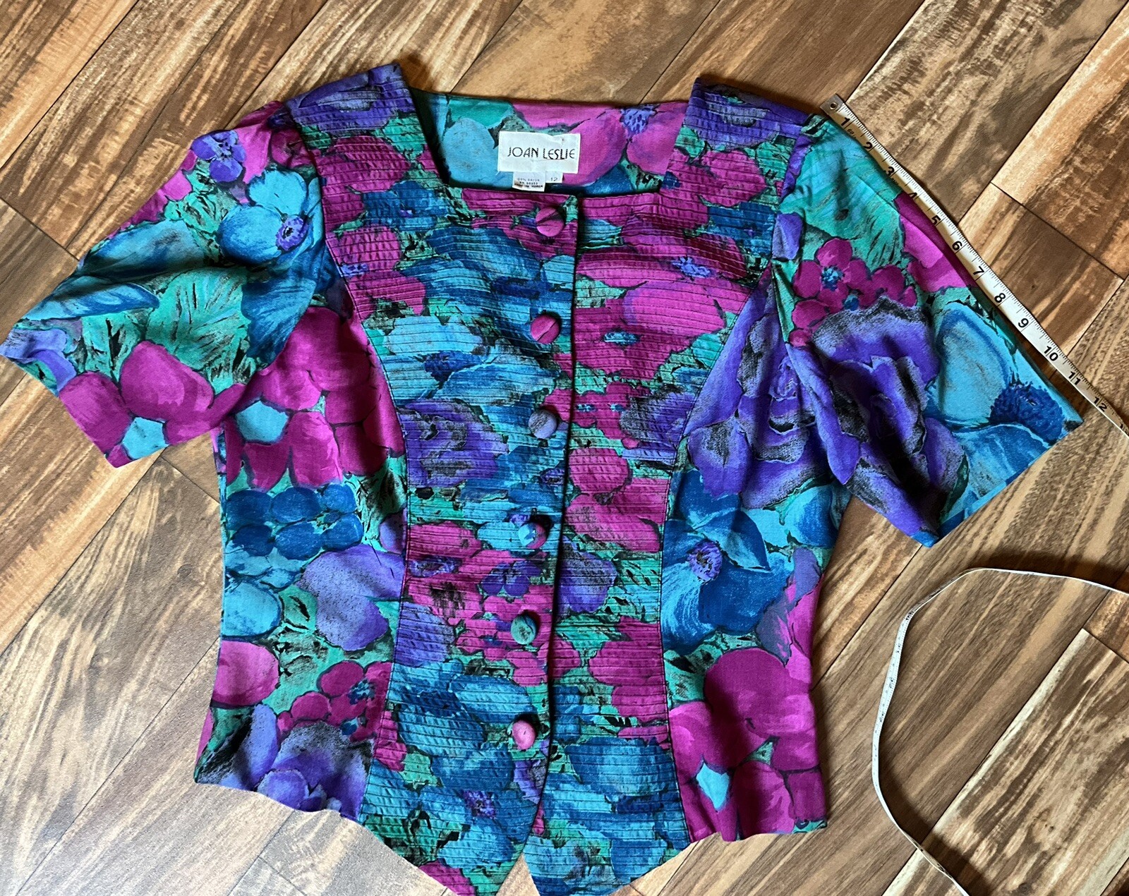 Joan Leslie Vintage 80’s Women’s Top Tropical Hawaiian Size 12 Golden Girls