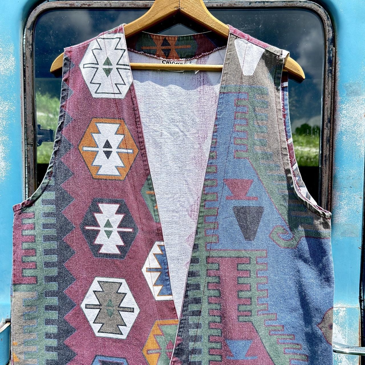 90s Chico’s design southwestern cotton denim vest