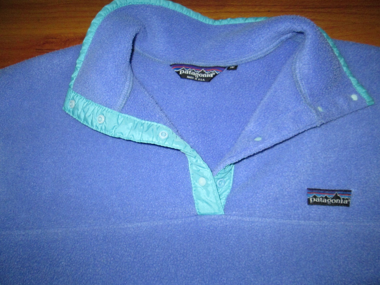 MADE IN USA Vtg 90s 80s Purple Chalk Patagonia Snap T pullover fleece JACKET 10