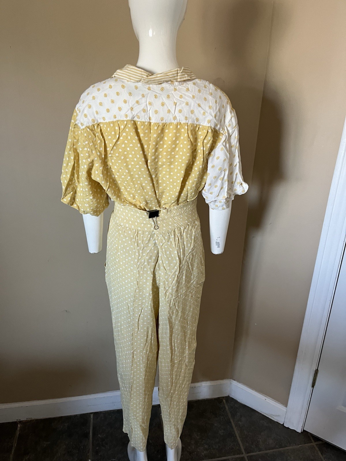Vtg Counterparts 2pc 80s 90s Outfit Pants & Shirt Womens Sz 14 Retro Print Style