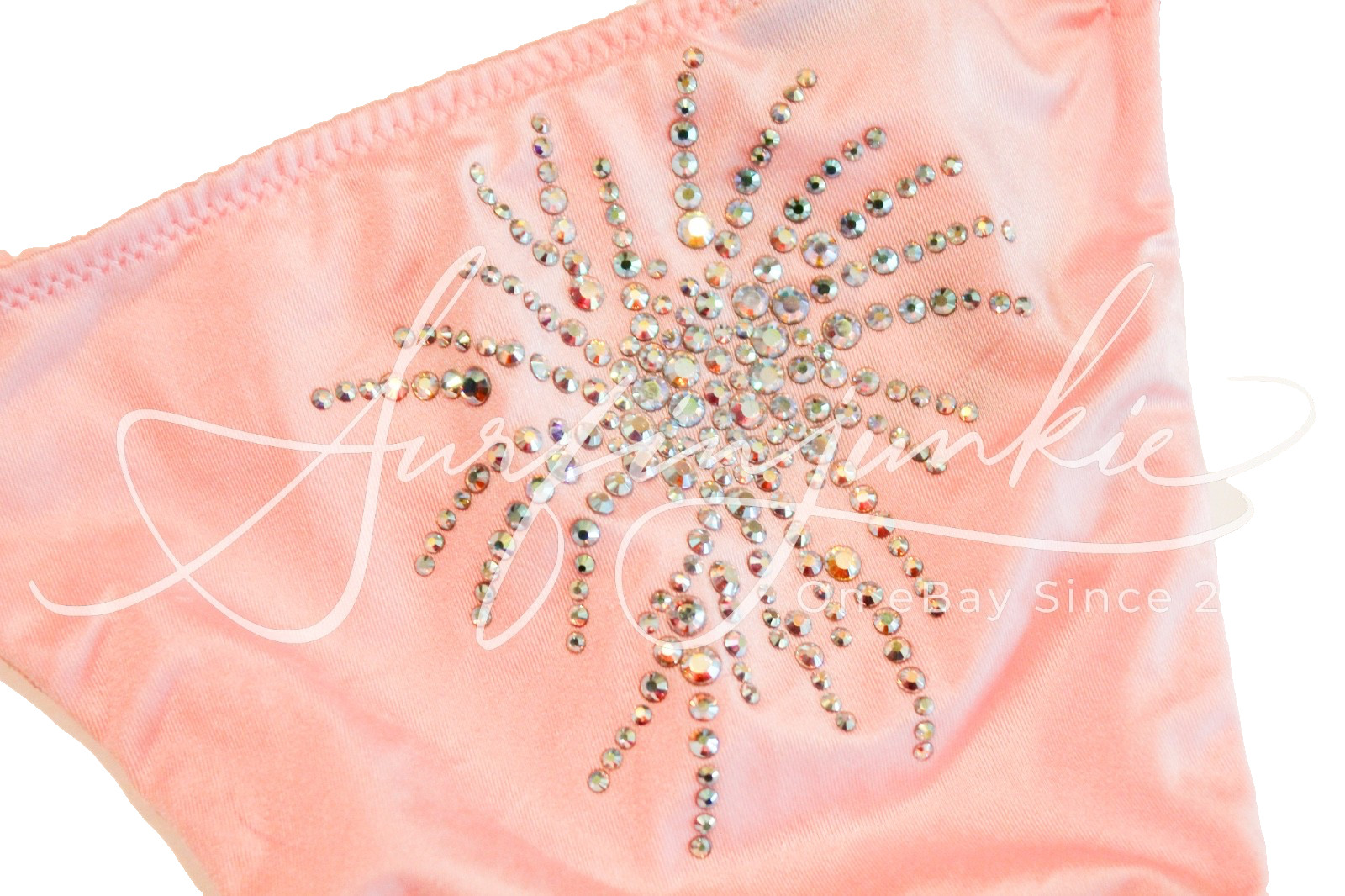 Victoria’s Secret Vintage 2011 Panties Panty Thong Bikini Pink Crystals Large Ne