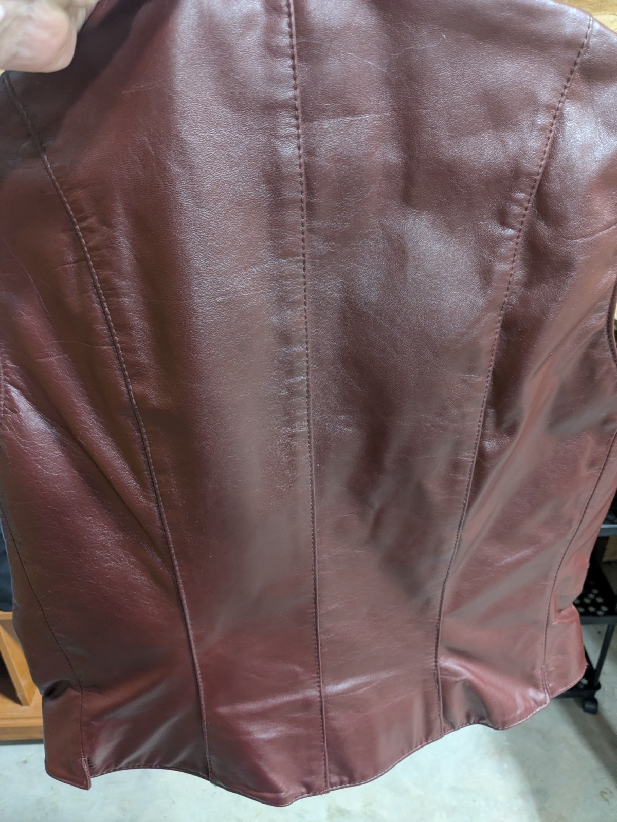 ETIENNE AIGNER Vintage 70’a Leather Vest Size 14 Oxblood Red With Hanger- READ