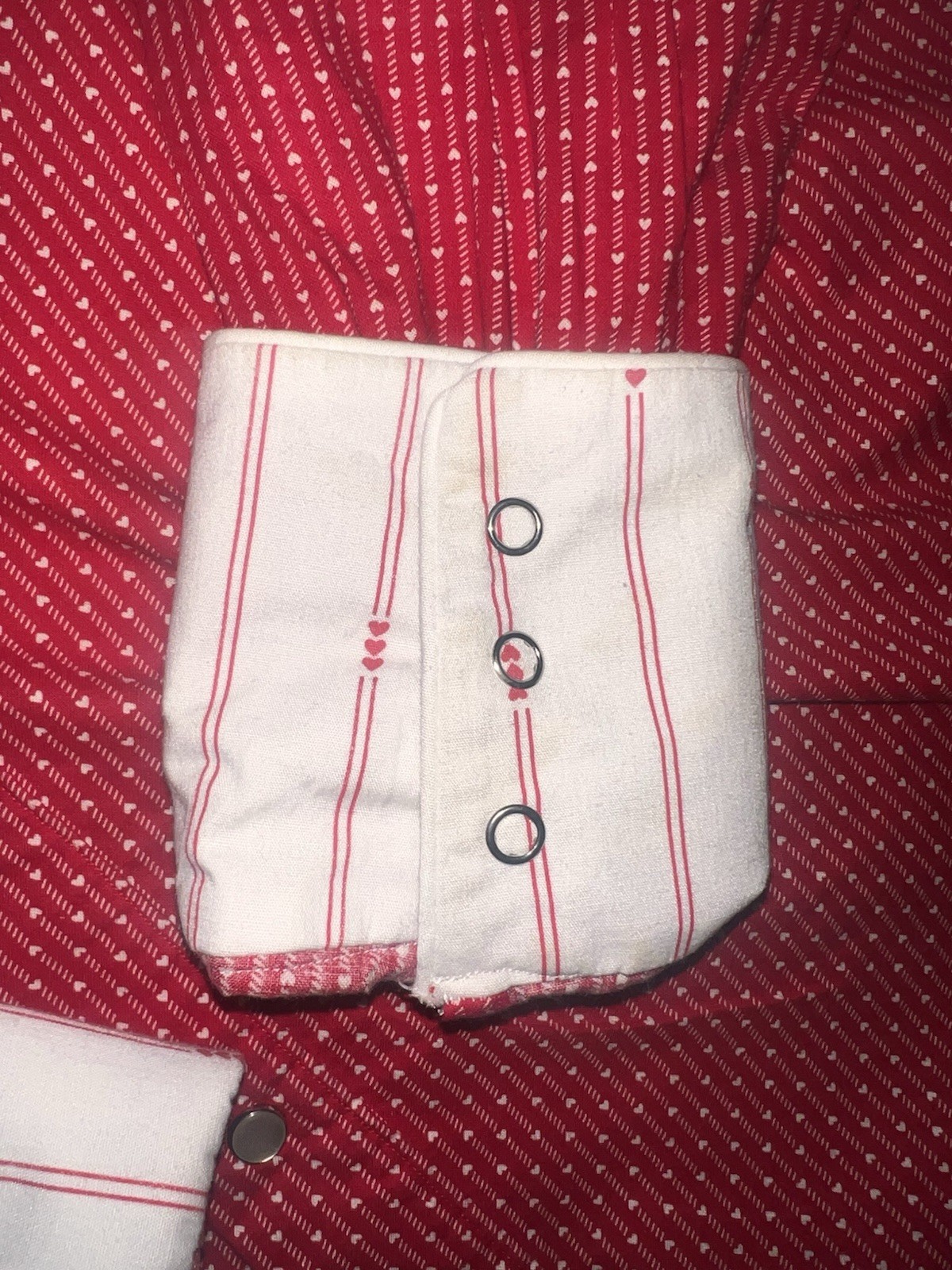 Vintage 80s Heart Pattern Valentine’s Day Men’s Western Shirt L/XL Unisex