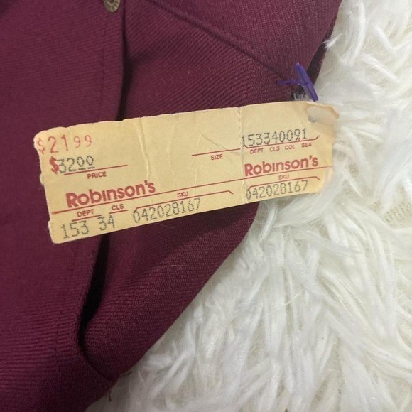 Vintage 80s Loubella Burgundy high-waisted straight-leg trousers