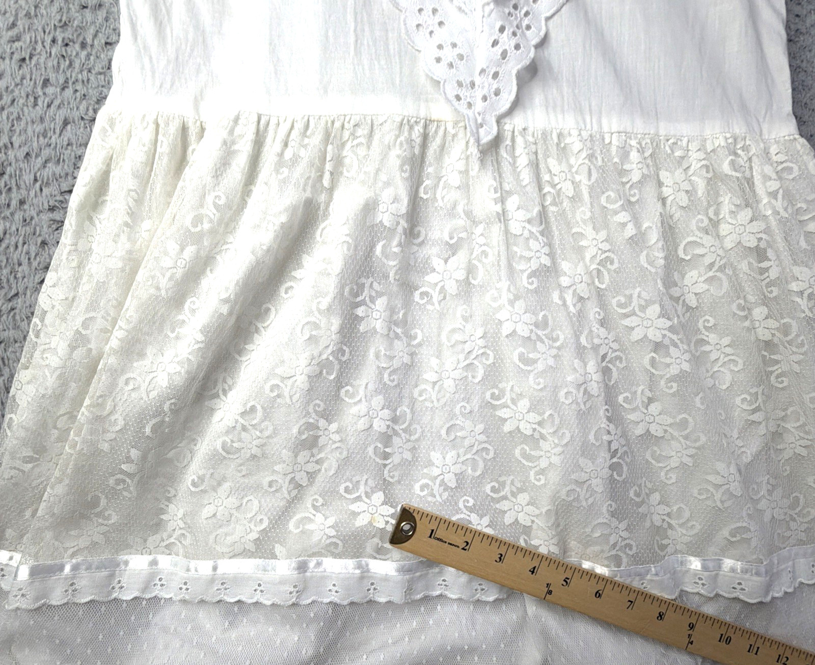 Young Edwardian Arpeja Dress Womens S Vintage Lace Eyelet Sleeveless Cottagecore