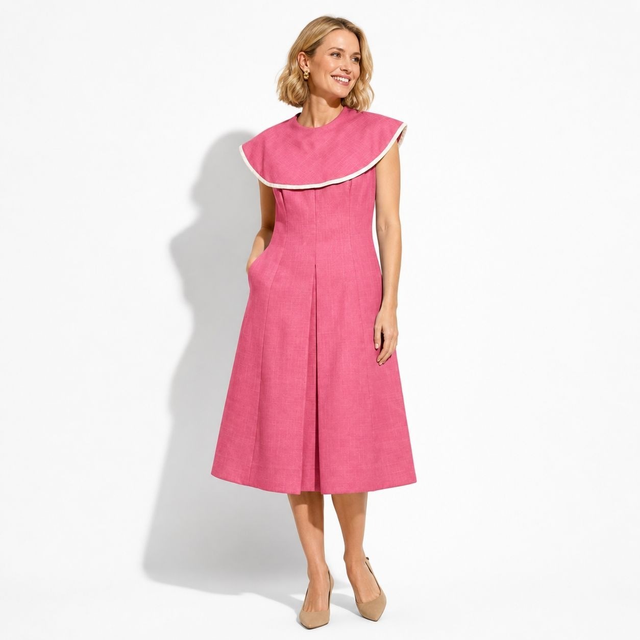 Mollie Parnis Women’s Shift Dress Small Vintage 60s Mod Retro Barbiecore Pink