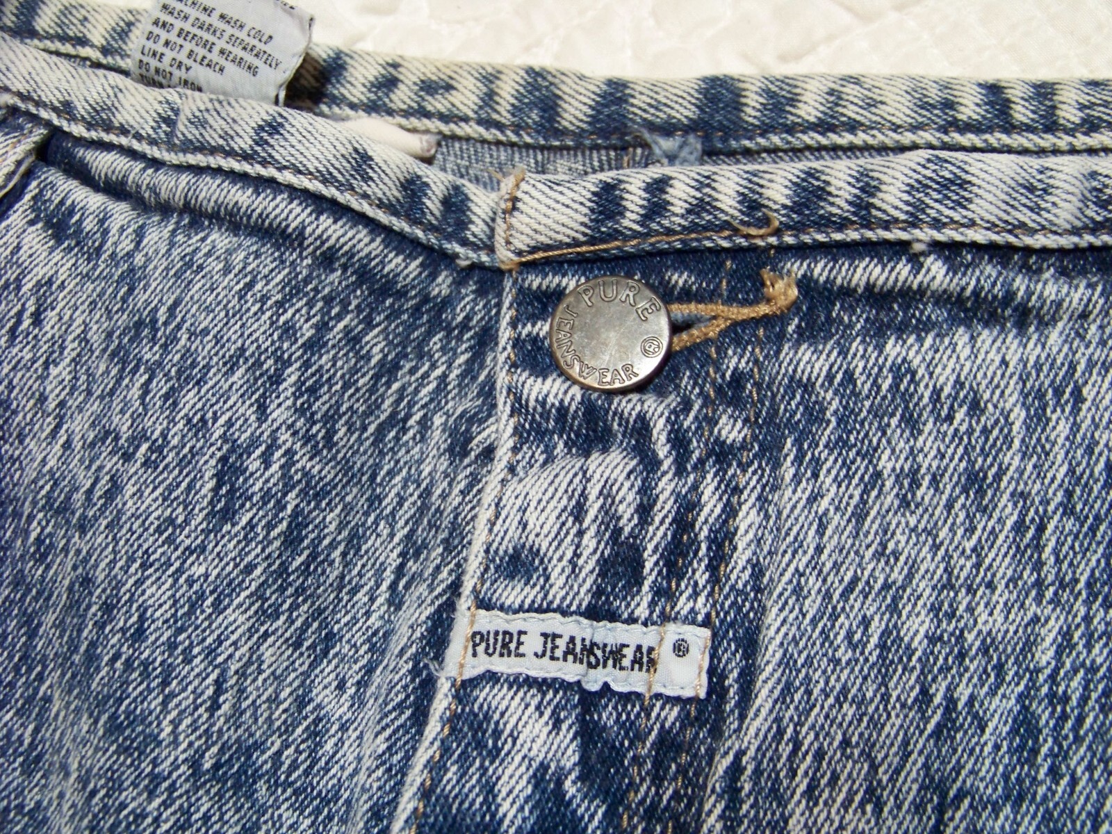 Women s Vintage Pure Jeanswear Acid Wash Jeans – Size 36/22W – See Measurements