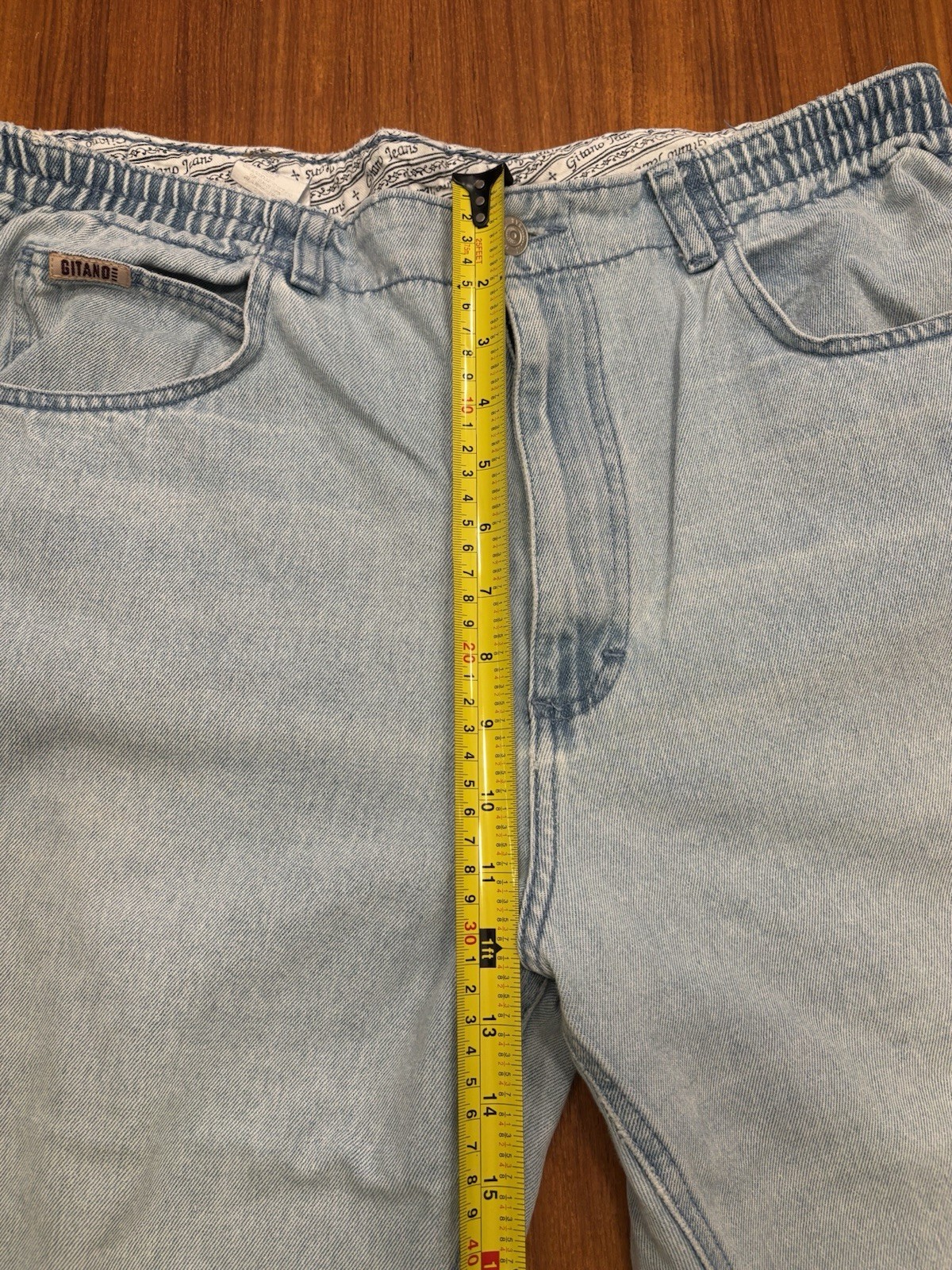 Vintage 80s Mom Gitano High Rise Mom Jeans Elastic Waist Light Wash 16 Tall
