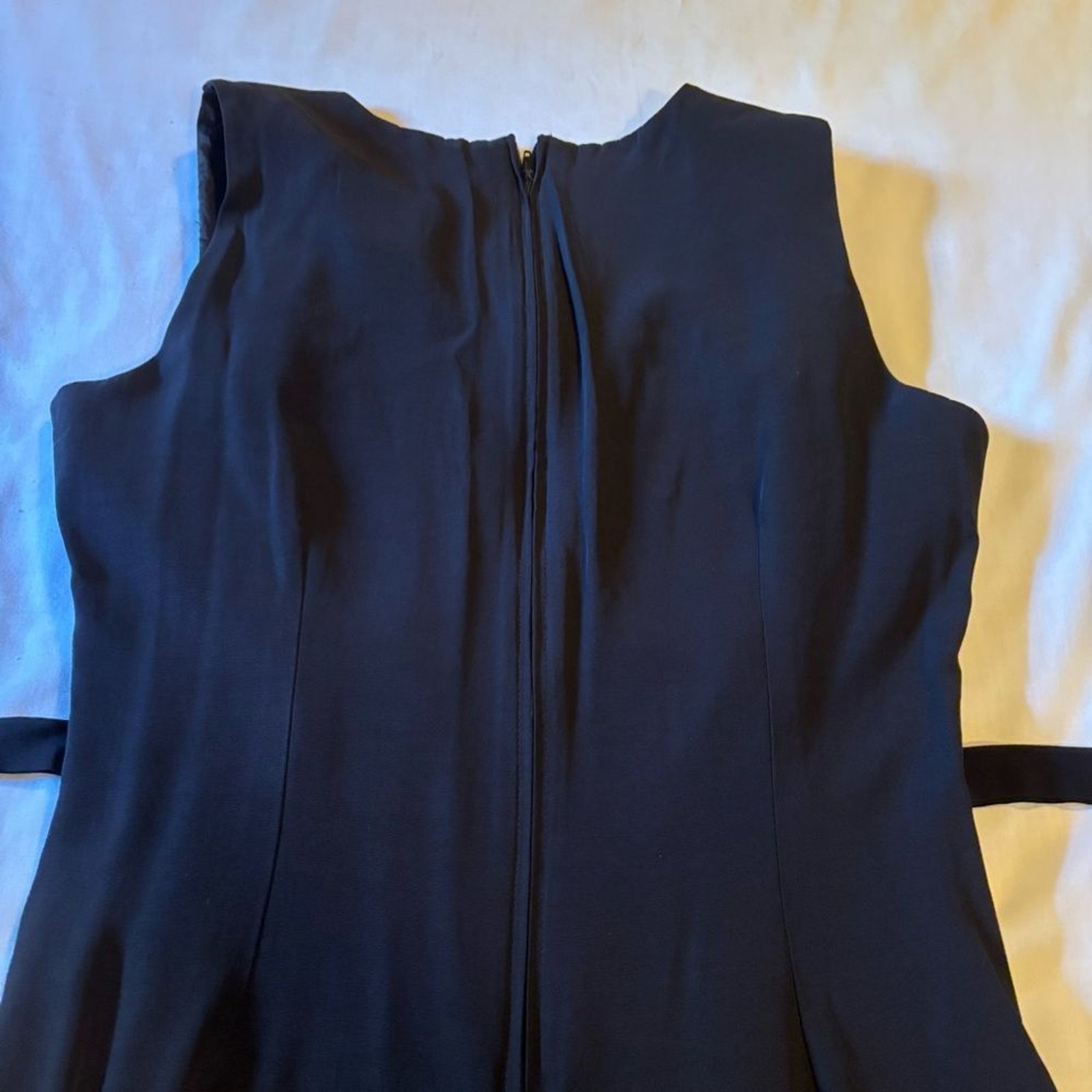 Vintage Nu Oz Bodycon Back zipper Faux Vest Back tie Black Jumpsuit USA Sz 9-10