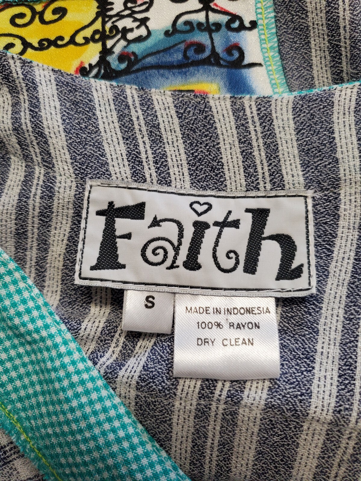 Faith Vintage 90s Dress Womens Small Maxi Grunge Side Slits Pockets Back Patch