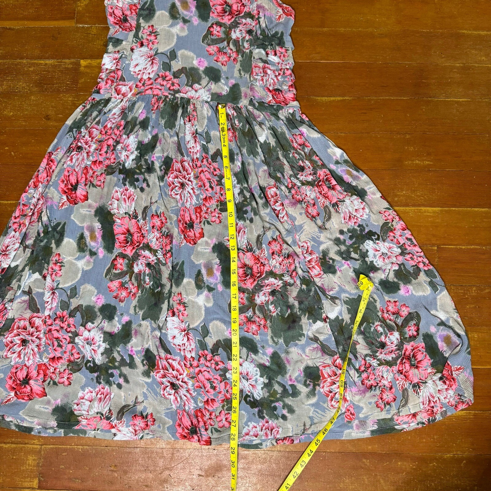 Vintage Lavender Floral Midi Shift Dress Indie Fairy Grunge 90s M