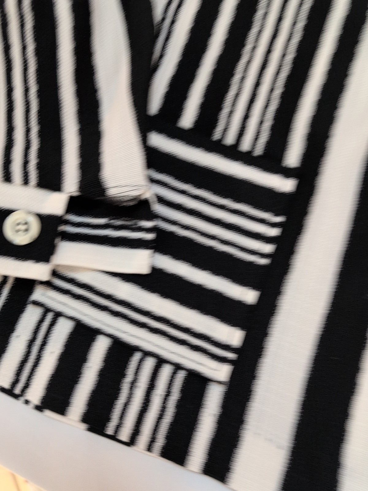 80s womens vtg 13-14 barclay square black white striped usa made jacket pockets