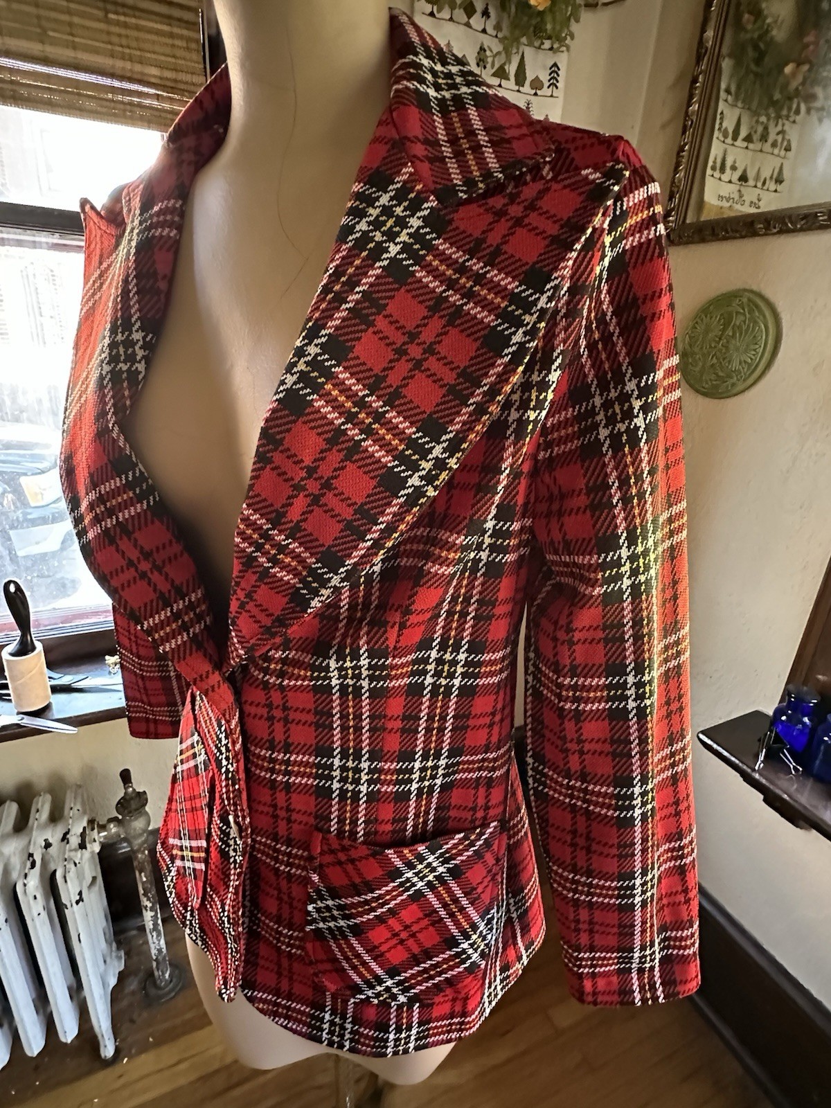 Vintage 70’s Queen Casual Ladies Plaid Blazer Mod/Punk