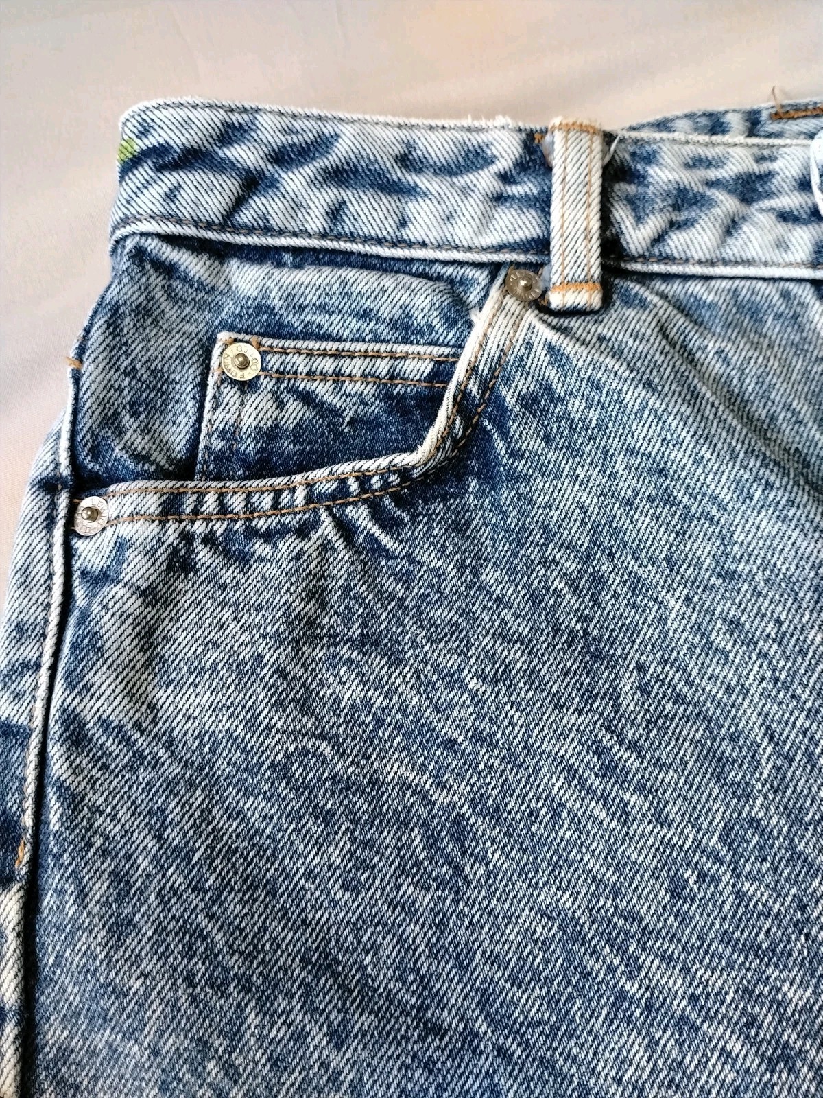 Vintage Edwin Acid Wash Tapered Jeans Made In Japan High Rise Light Blue…