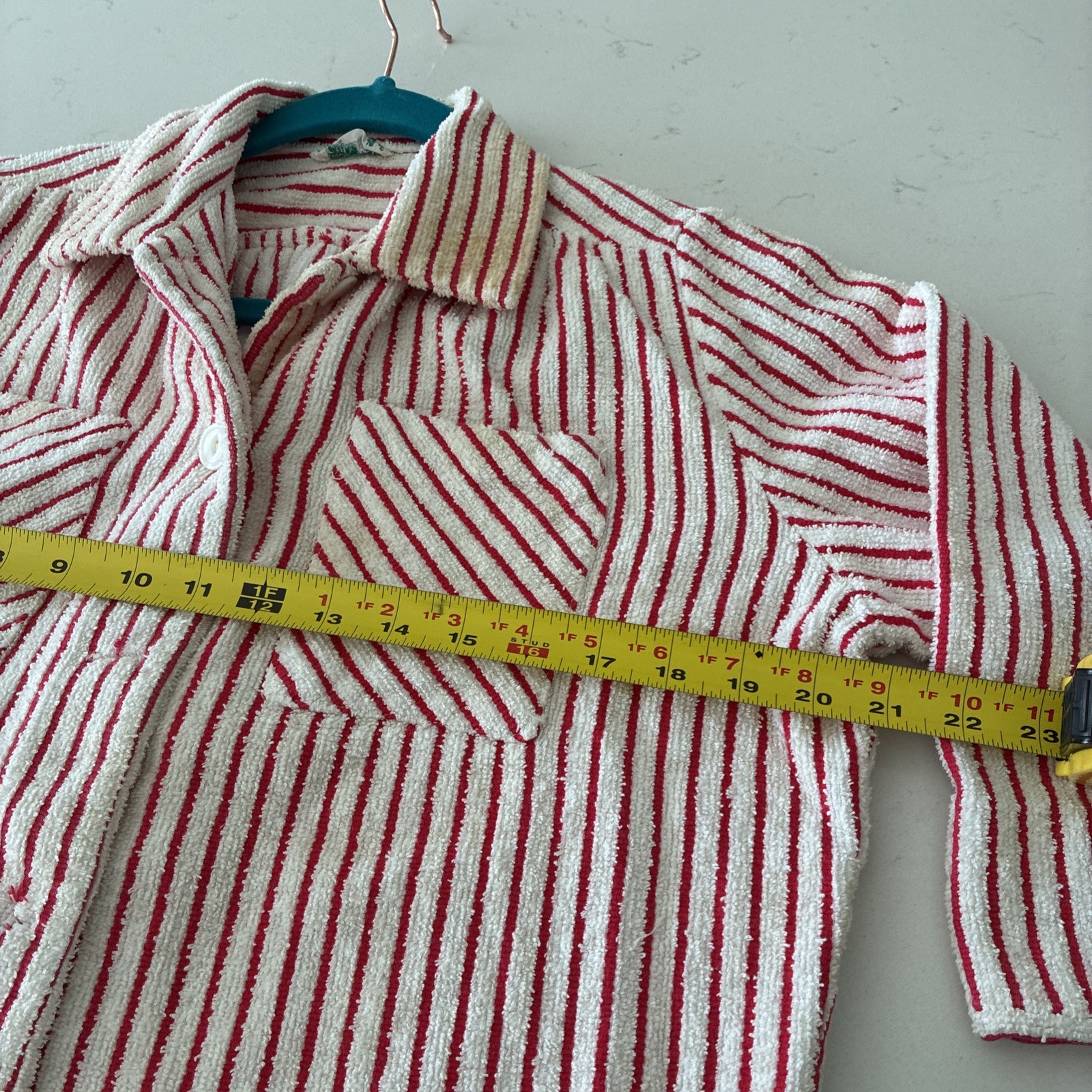 Vintage 70s Terry Cloth Women Top M Retro Beach Pool Coverup California USA