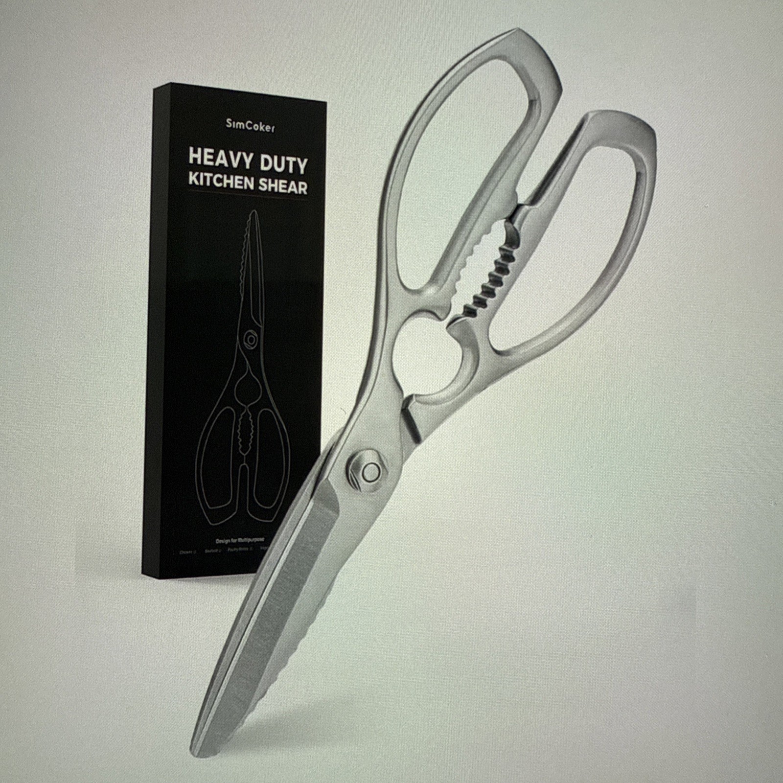 SimCoker Heavy-Duty Kitchen Shears | Stainless Steel, Ultra-Sharp, Multi-Purpose