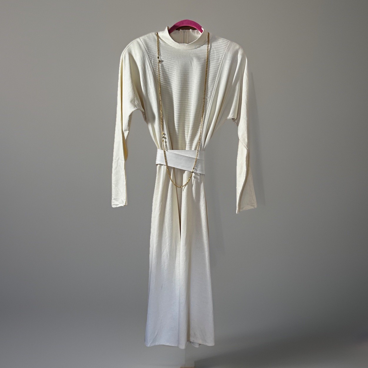 1980s Vintage Charleston Rags Knit Mock Neck Dolman Midi Dress USA M/L Pockets