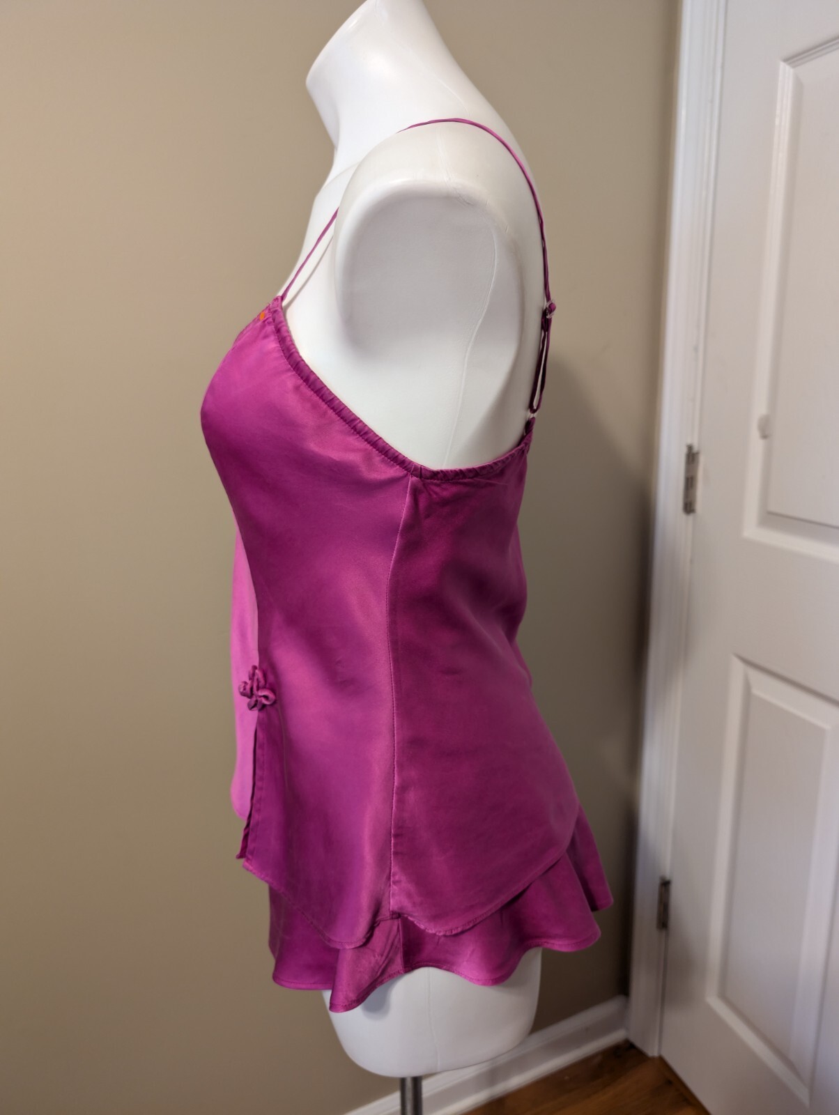 Vtg VICTORIA’S SECRET 100% Silk Fuchsia Pink Cami & Tap Panties Gold Label Sz S