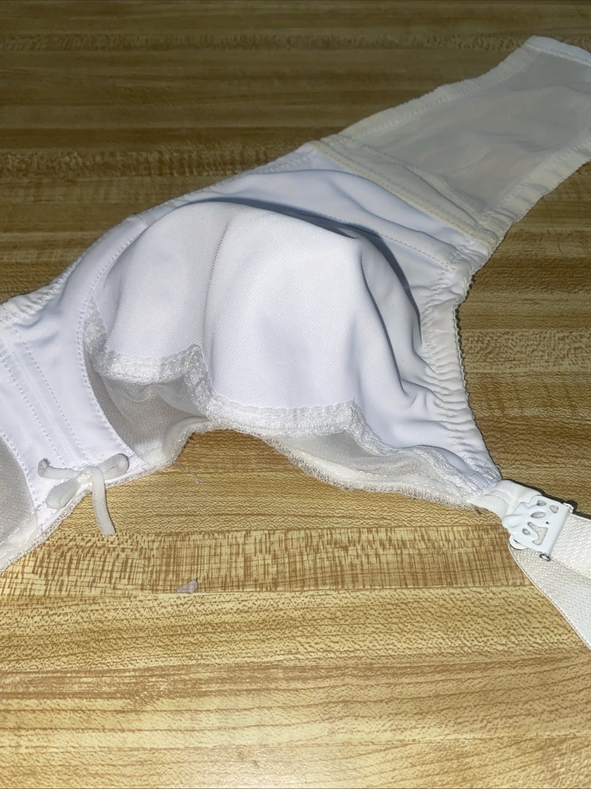 Vintage 60s White Bullet Bra 34D Back Closure Retro Underwire