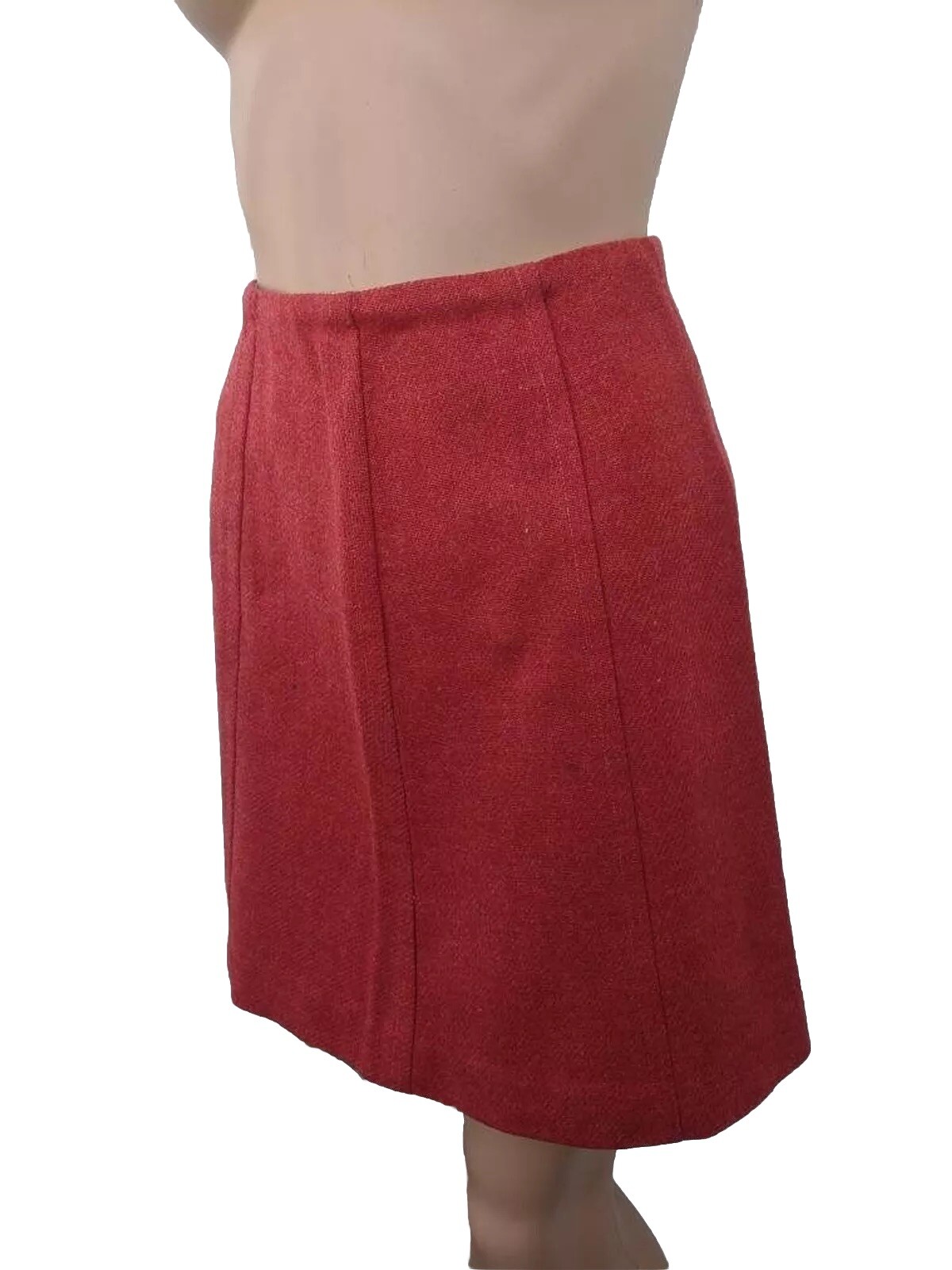 Vintage 60s Tomato Red Skirt 23 Waist XS XXS Junior Bazaar