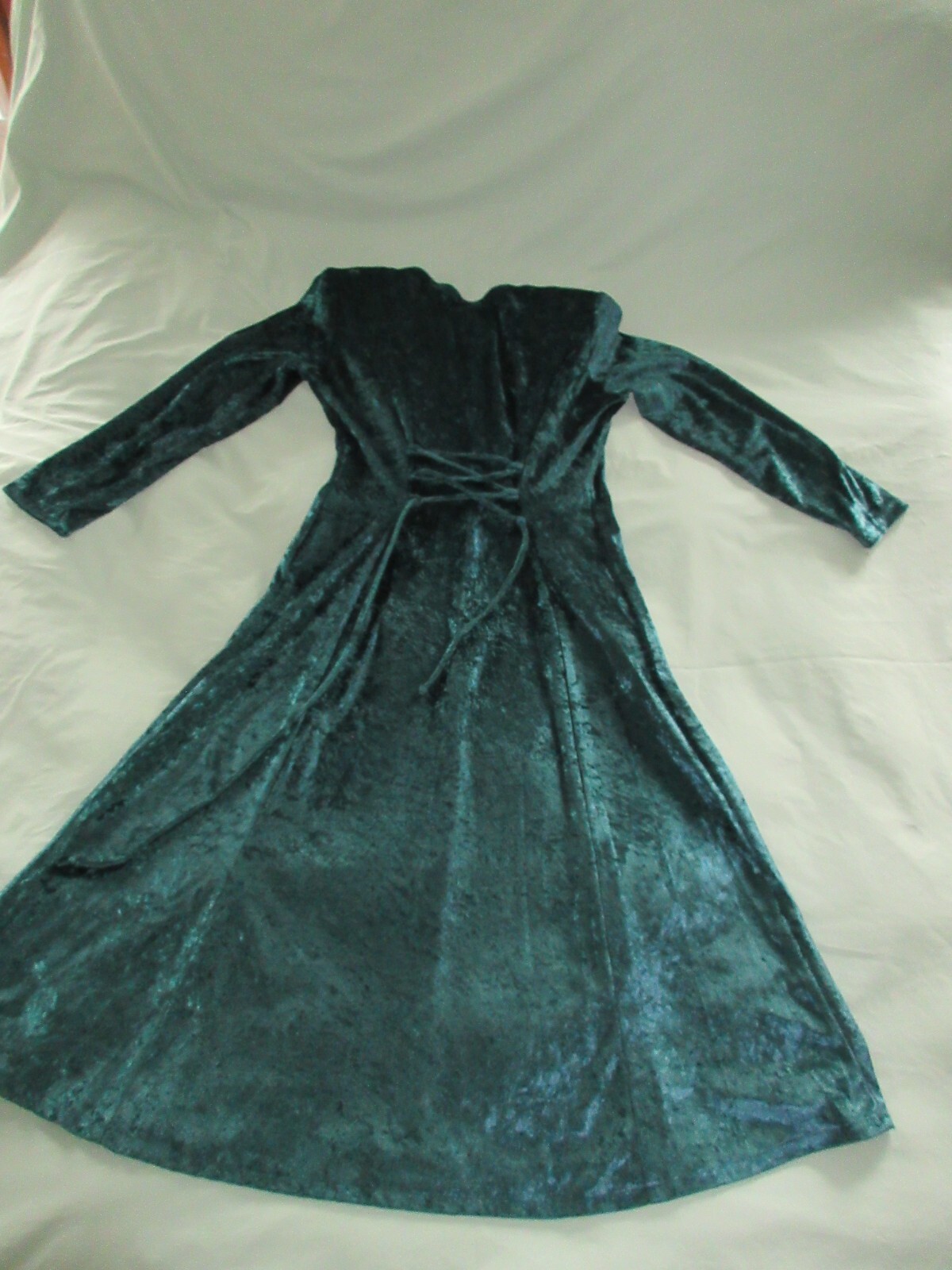 Vintage 90s Y2K Corset Velvet Dress Green Brett Alixander Size 10P Christmas
