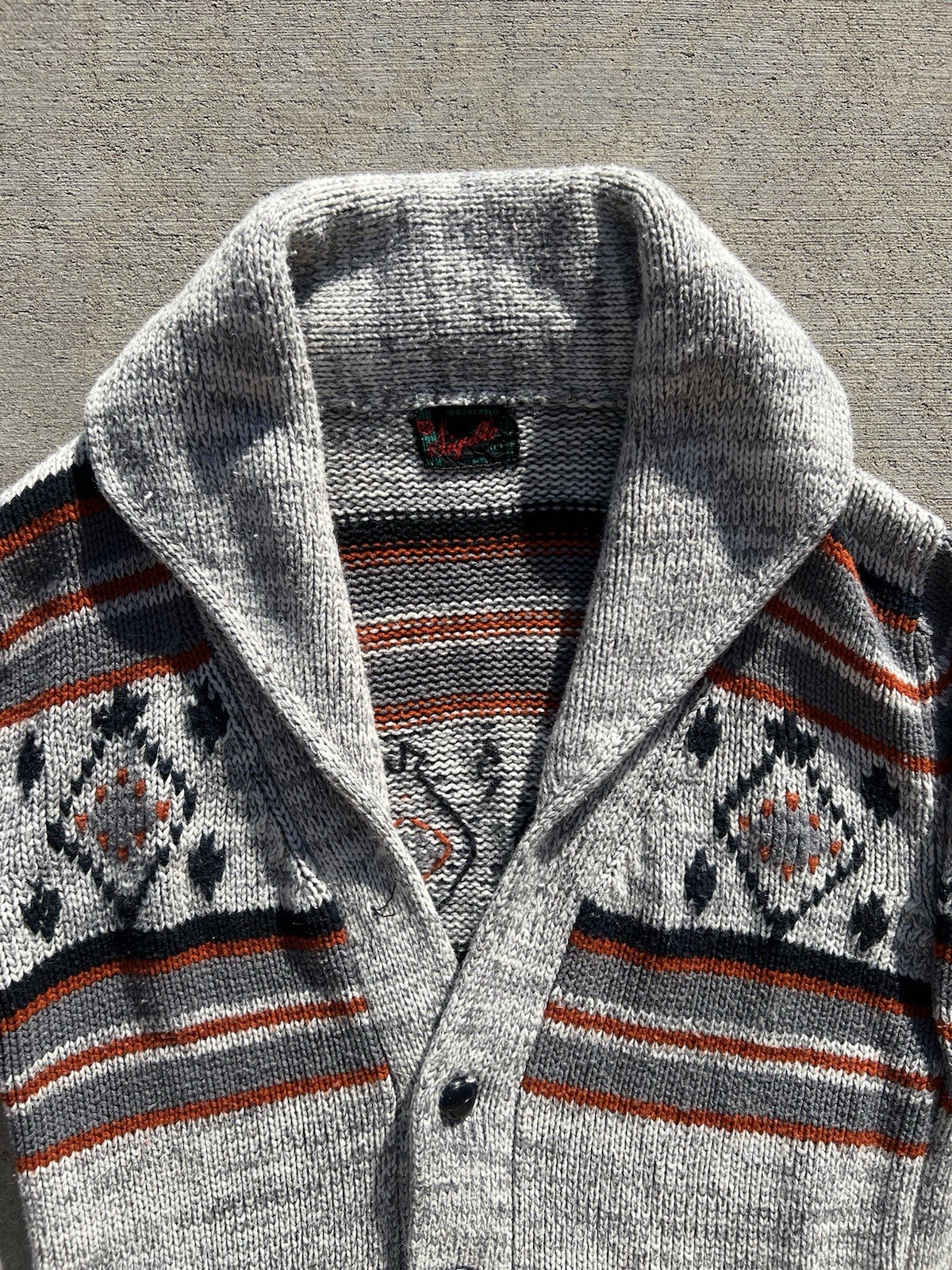 Vintage 70s Women’s Shawl Collar Cardigan Made By Sigallo Size Large